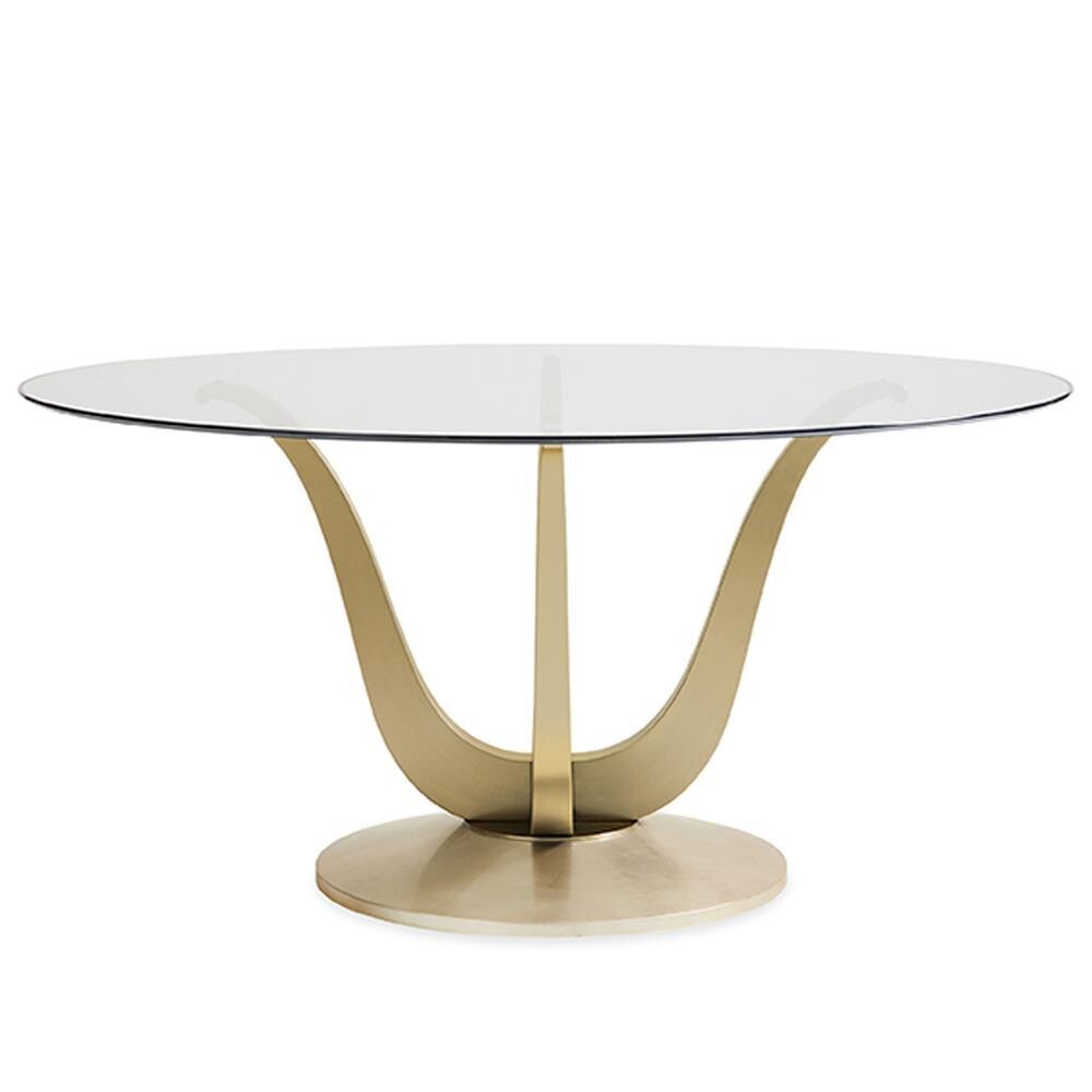 Golden Blossom Pedestal Round Dining Table 60" W