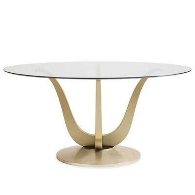 Golden Blossom Pedestal Round Dining Table 60" W