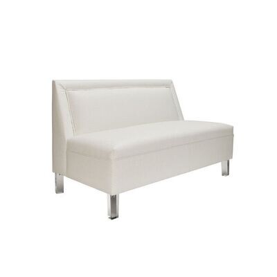 Armless Settee with White Ostrich