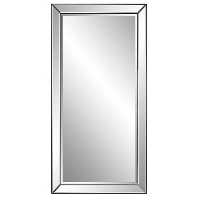 Slim Black 24" x 48" Rectangular Wall Mirror