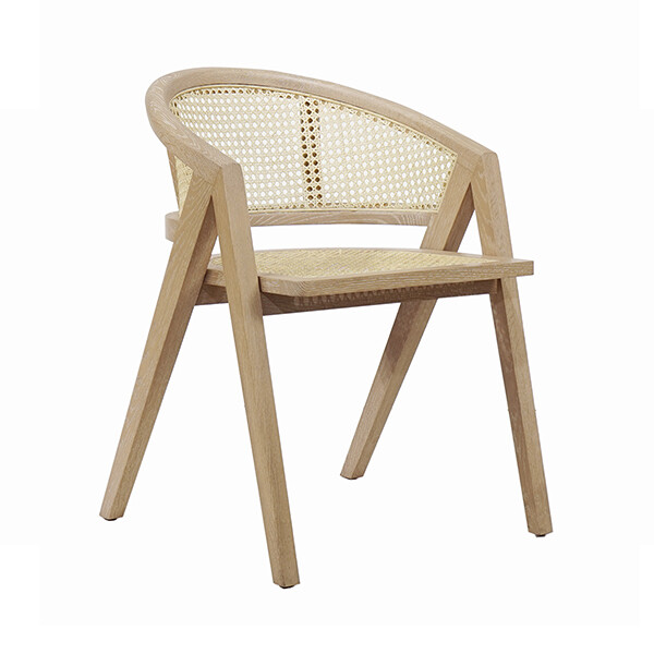 Cane Barrel Back Dining Chair in Cerused Oak, Color:: Cerused Oak