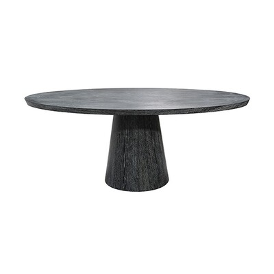 Black Cerused Oak Oval Dining Table