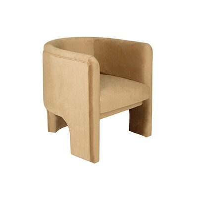 Camel Barrel Chair with Arms