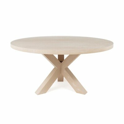 60" Round Cerused Oak Table