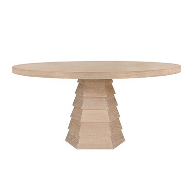 60-Inch Round Dining Table with Tapered Base