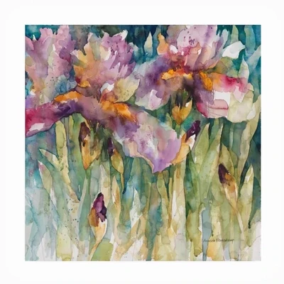Siberian Iris Purple Outdoor Wall Decor