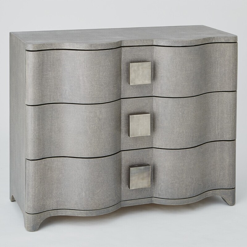 Linen Bedside Chest in Gray