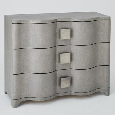 Linen Bedside Chest in Gray