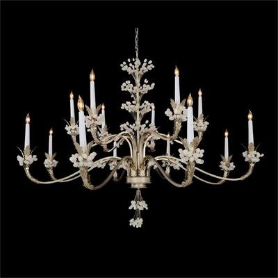 Quartz Fourteen-Light Two-Tier Chandelier