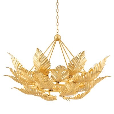 Tropicale 12-Light Large Chandelier in Gold Leaf