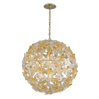 Milan Butterfly Art Glass Globe Chandelier