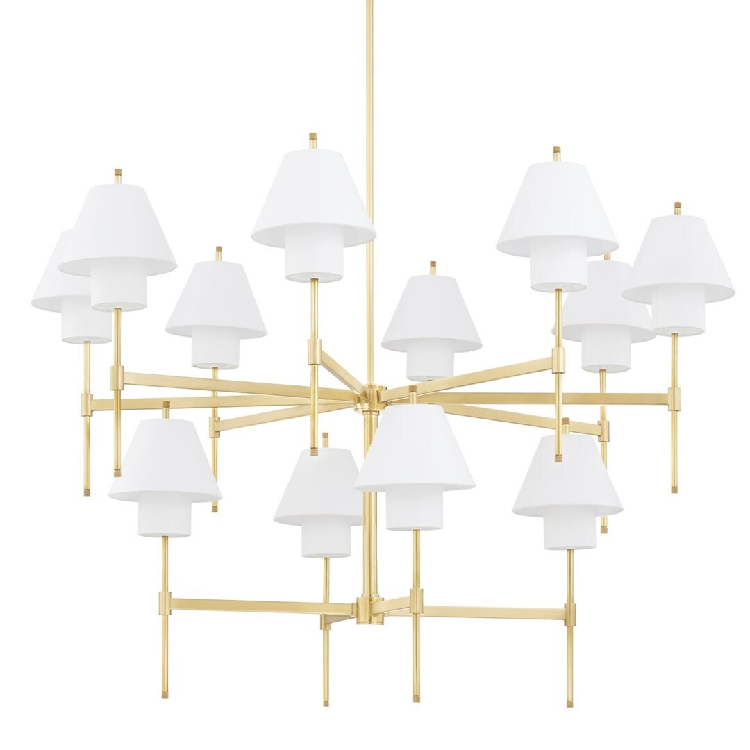 Glenmoore Aged Brass 12-Light Chandelier