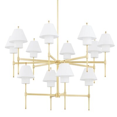 Glenmoore Aged Brass 12-Light Chandelier