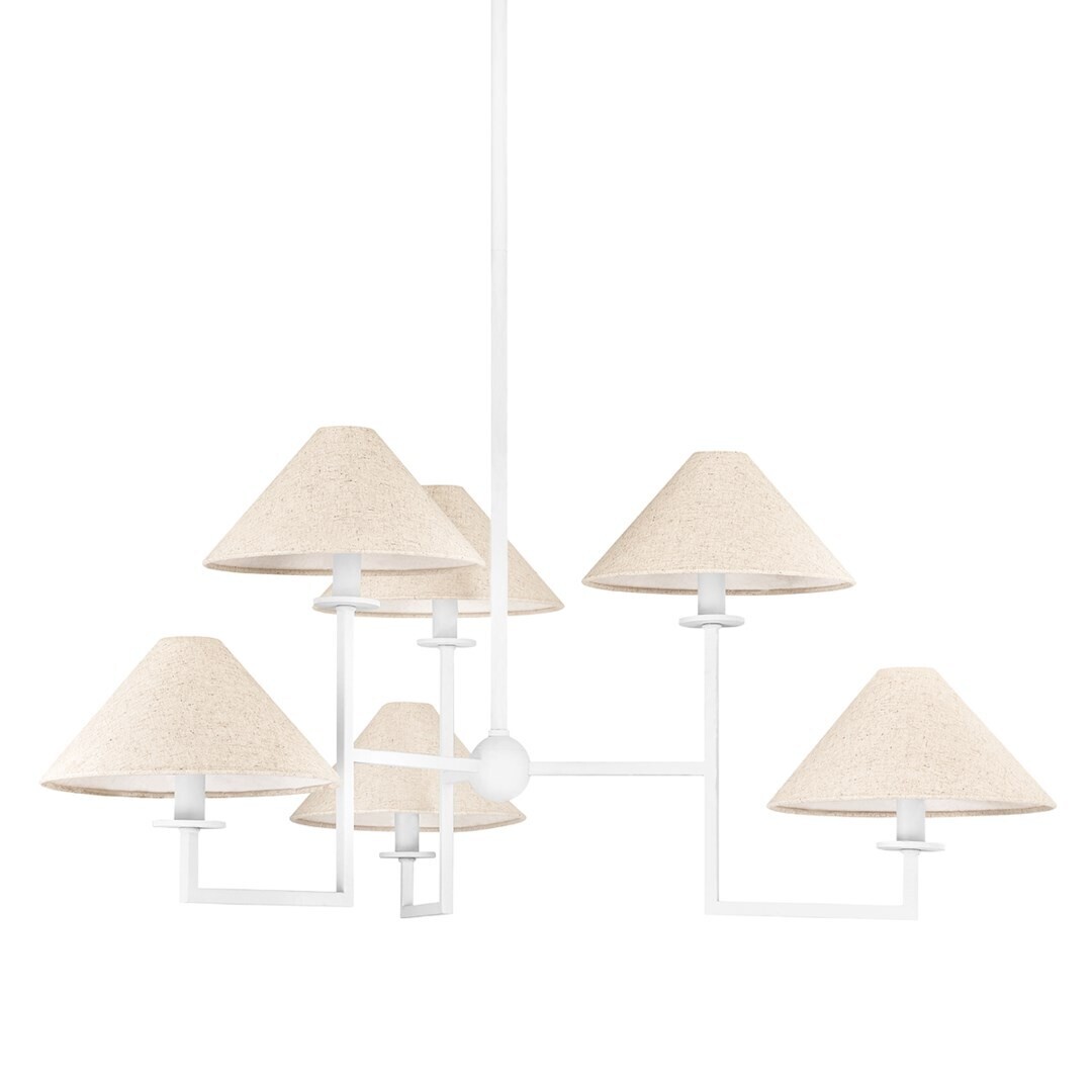 Gladwyne Textured White 6 Light  Sculptural Chandelier