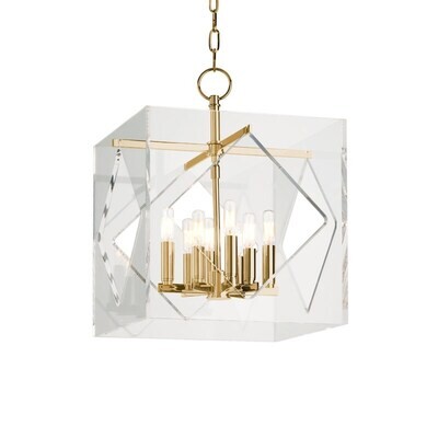 Travis 8 Light 16" Wide Pendant Light in Aged Brass