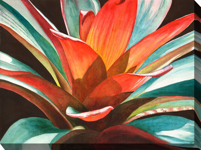 Vibrant Bromeliad Outdoor Art