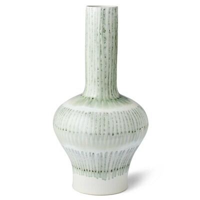 Tall Glazed Sage & Silver Vase