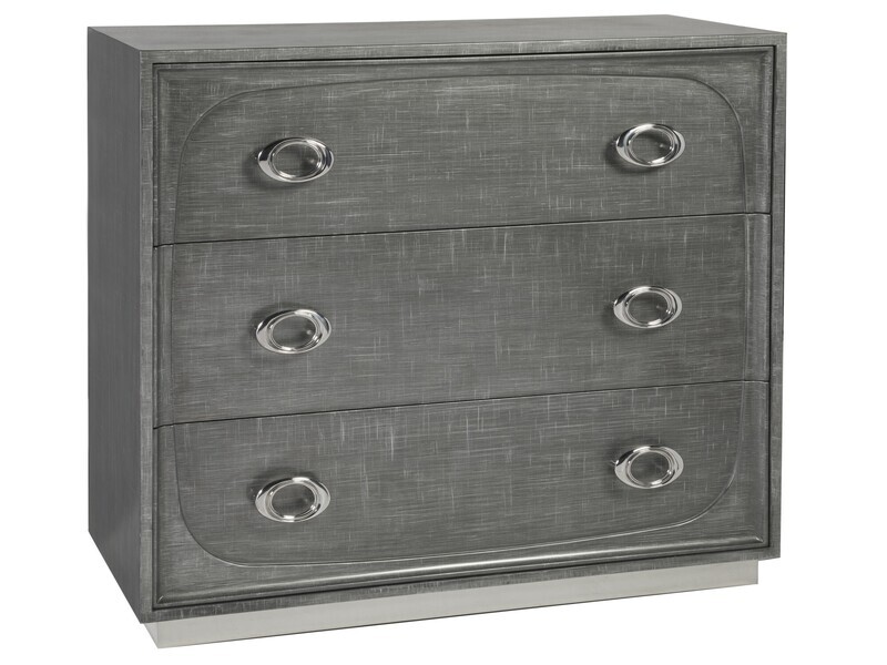Hand-Painted Gray and Silver Hall Chest