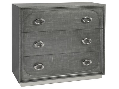 Hand-Painted Gray and Silver Hall Chest