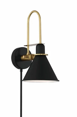1-Light Matte Black Wall Sconce