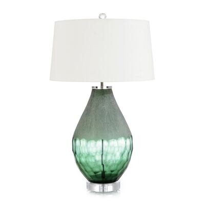 Translucent Green and Taupe Glass Lamp