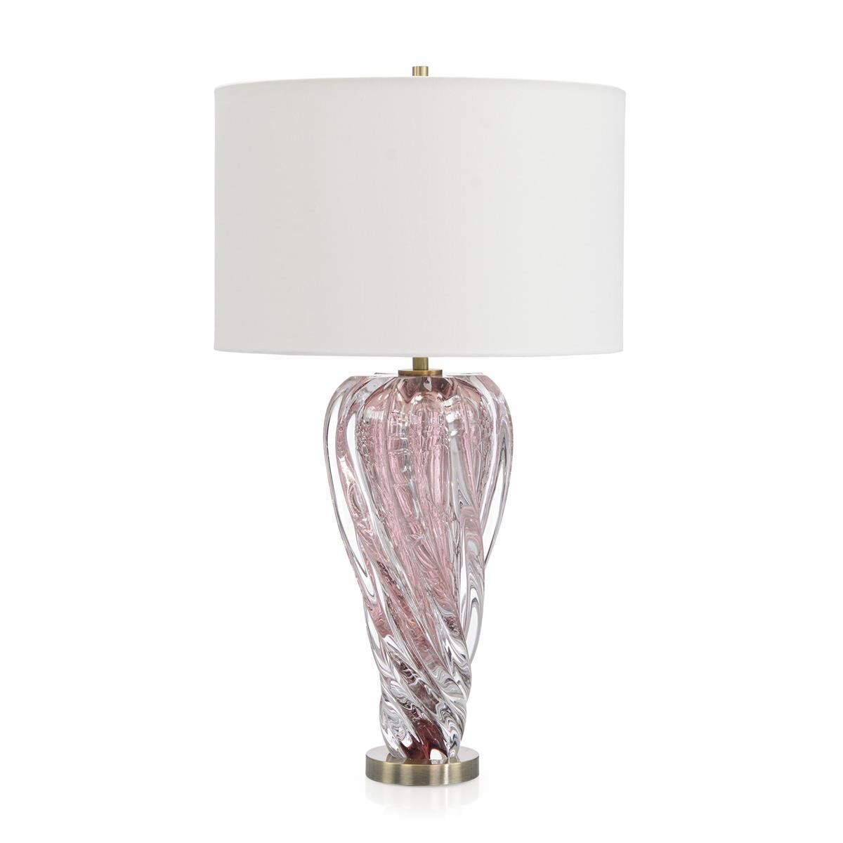 Rose Swirl Art Glass Table Lamp
