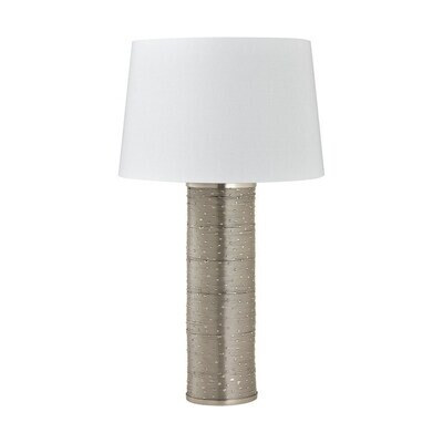 Cylindrical Satin Nickel Table Lamp