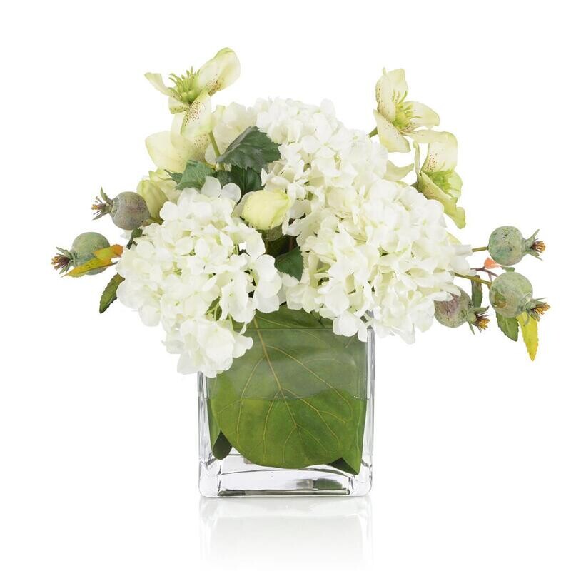 White Floral in Faux water