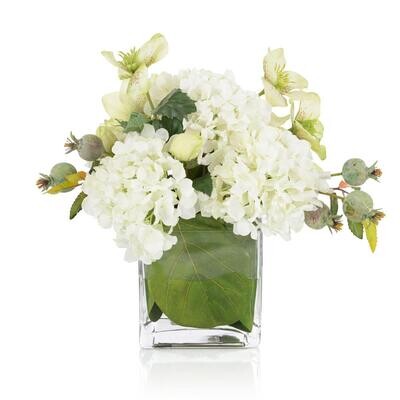 White Floral in Faux water