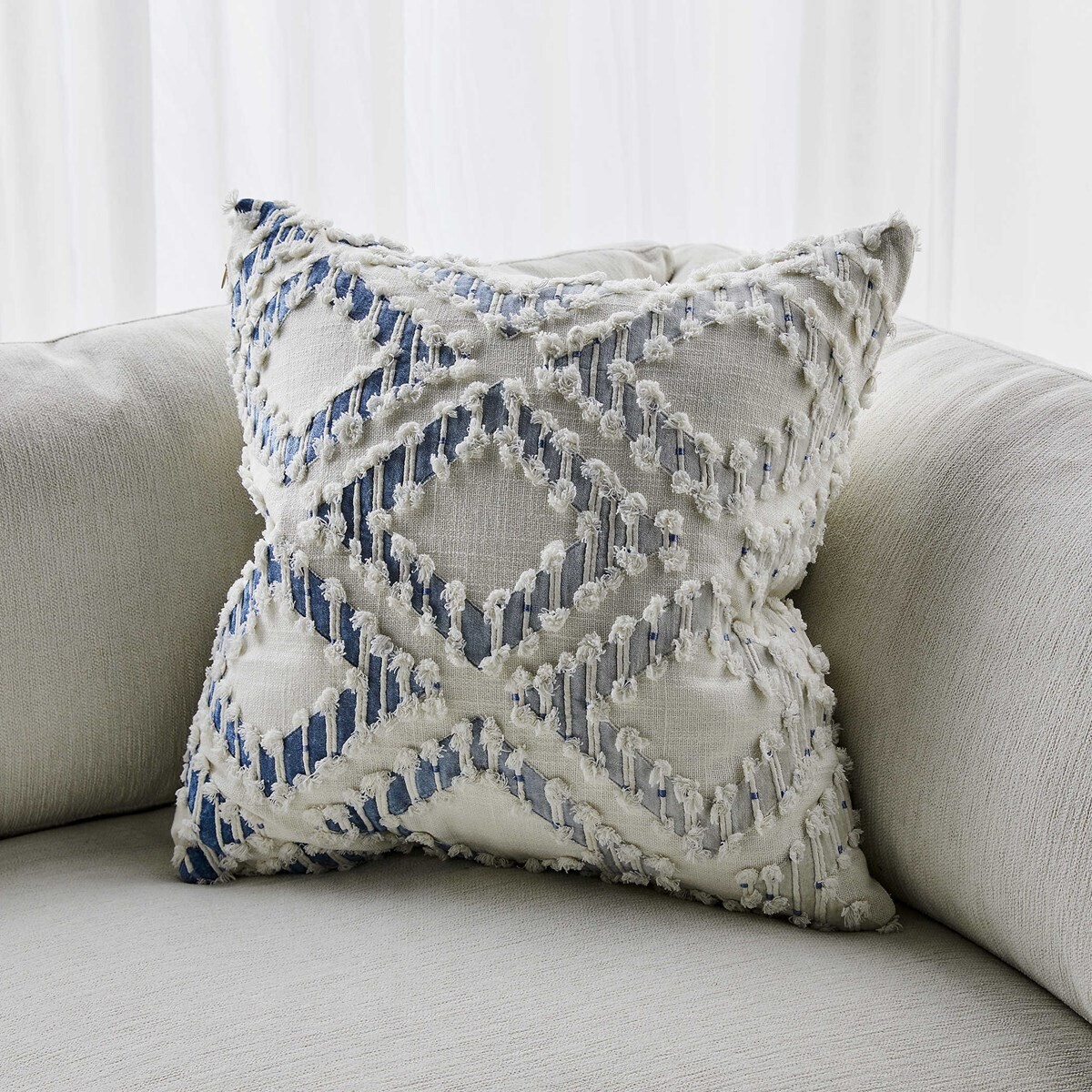 Ombre Blue Velvet Pillow