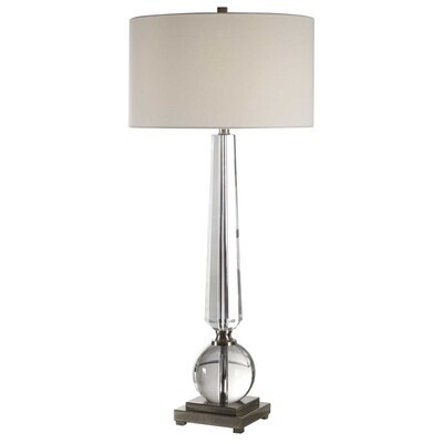 Tapered Crystal Lamp with Brushed Nickel Base