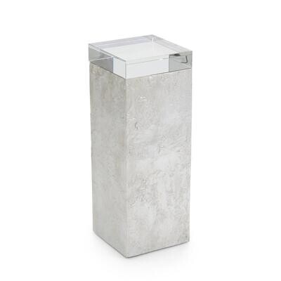 Square Pedestal Table - 8'' Wide Silver Leaf