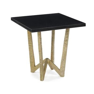Brass End Table with Granite Top