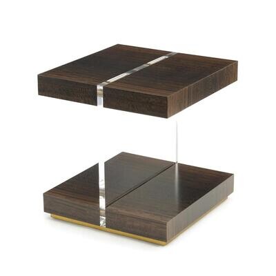 Acrylic and Eucalyptus Side Table - 22" Wide
