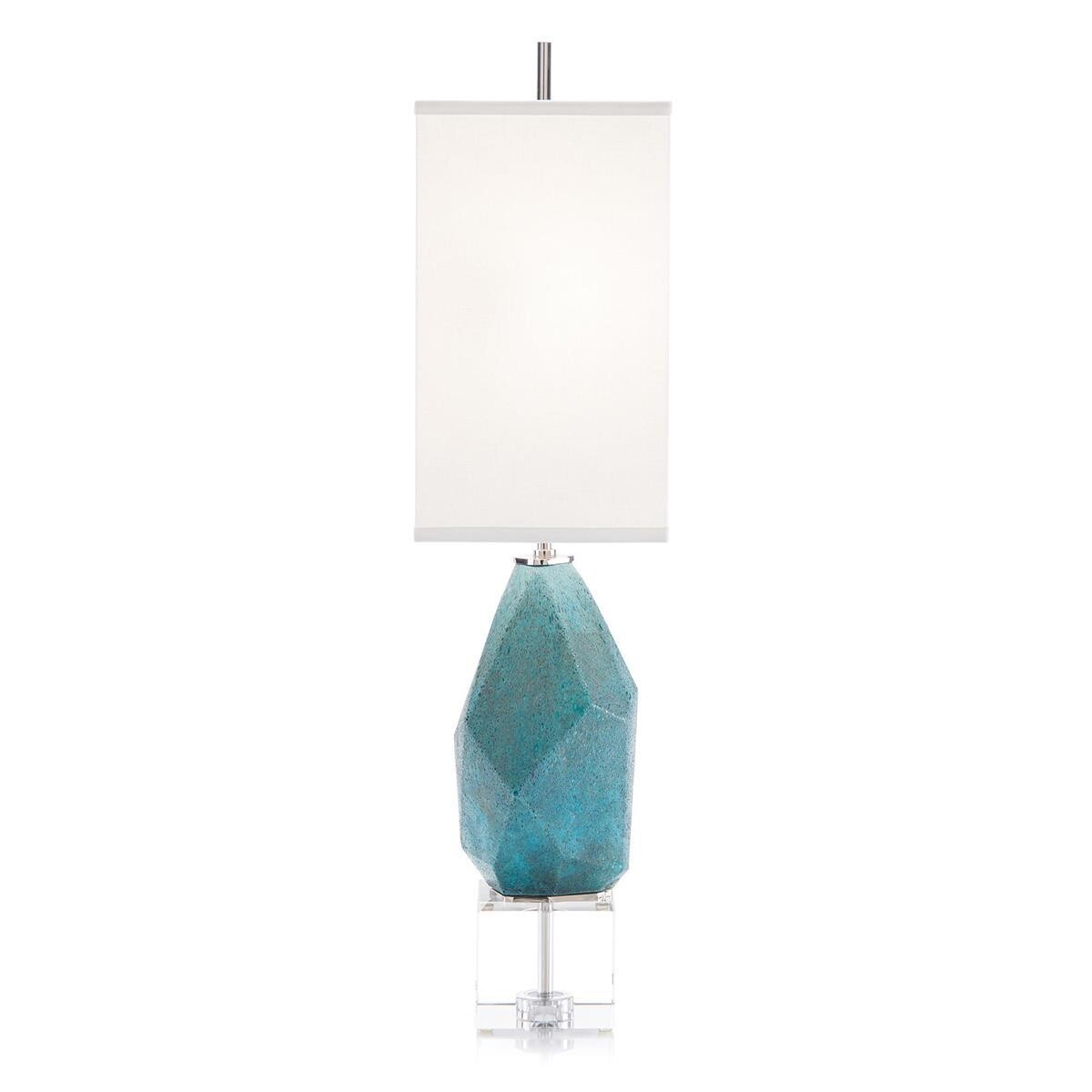 Multifaceted Turquoise Table Lamp