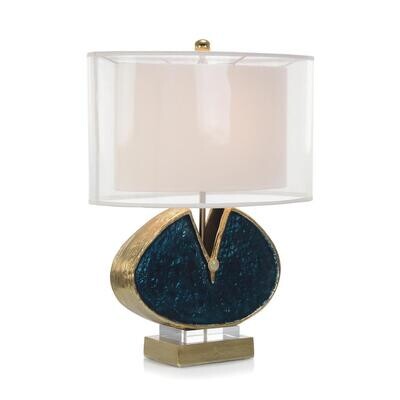 Antique Gold and Blue Enameled Table Lamp