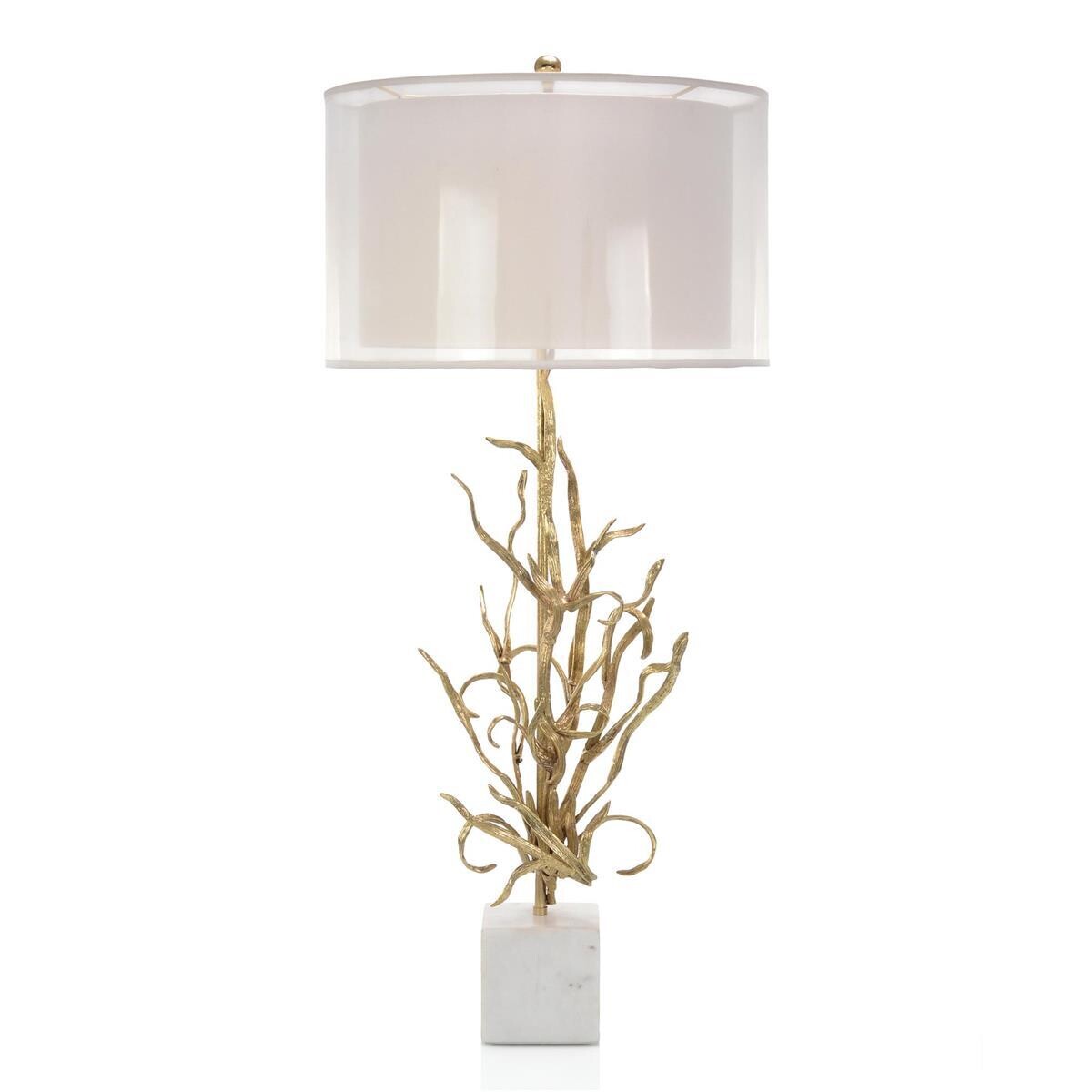 Swirling Brass Reed Table Lamp