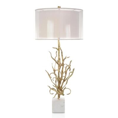 Swirling Brass Reed Table Lamp