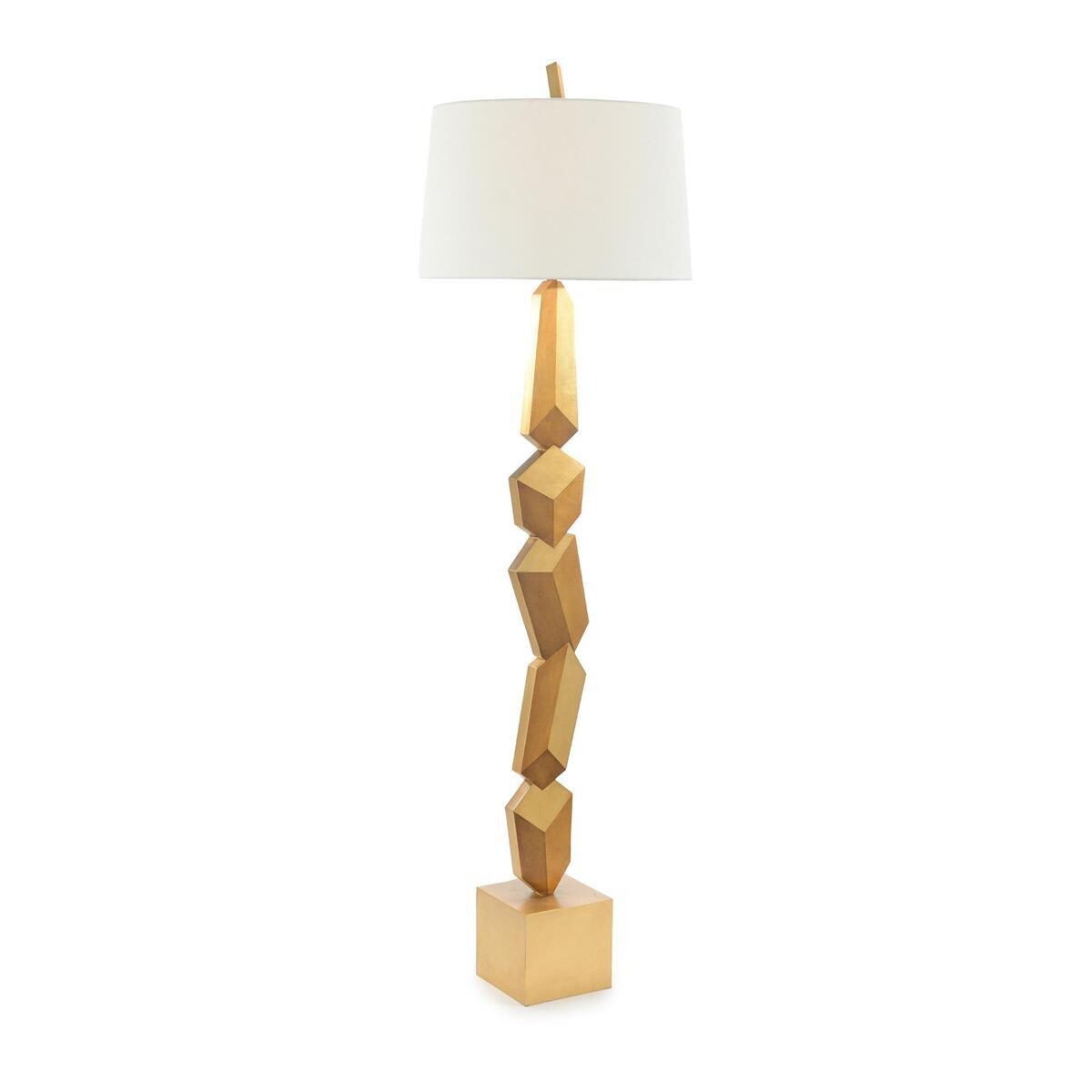 Trompe-L'Oeil Geometric Gold Floor Lamp
