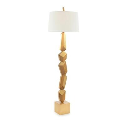 Trompe-L'Oeil Geometric Gold Floor Lamp