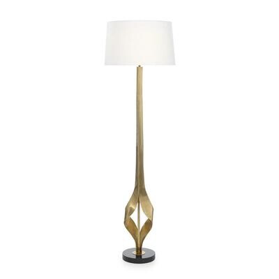 Graceful Polished Brass Floor Lamp