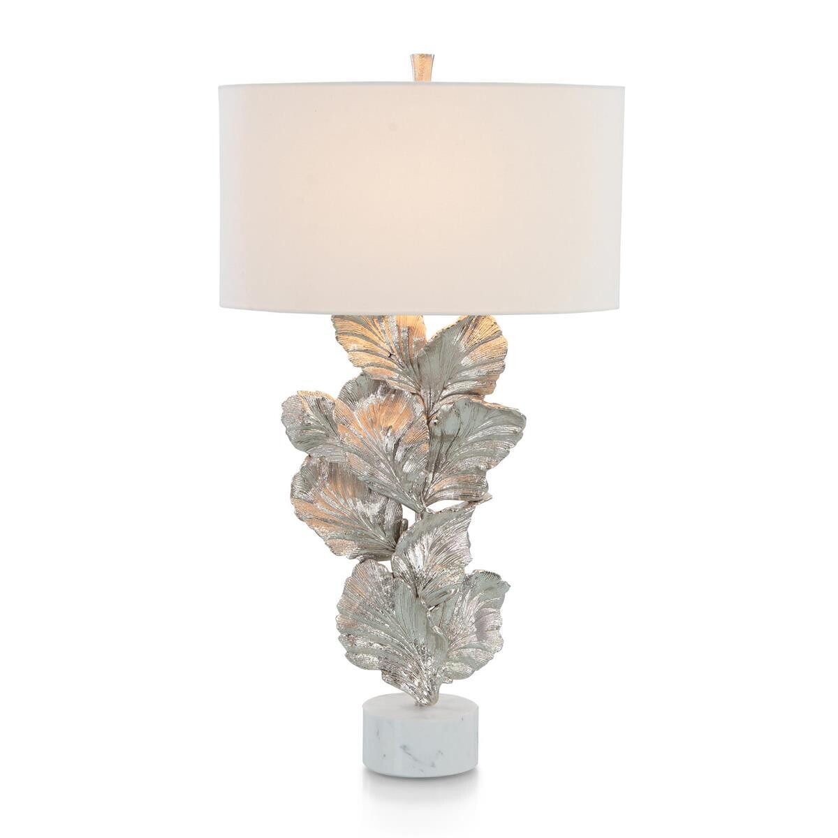 Sculptural Nickel Leaf Table Lamp