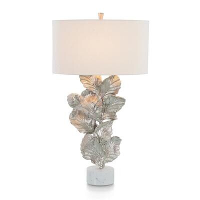 Sculptural Nickel Leaf Table Lamp