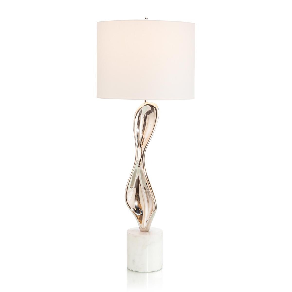 Sculptural Polished Nickel Table Lamp
