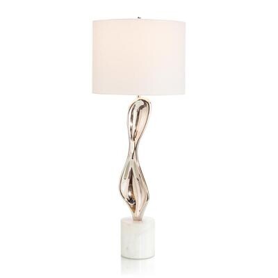 Sculptural Polished Nickel Table Lamp