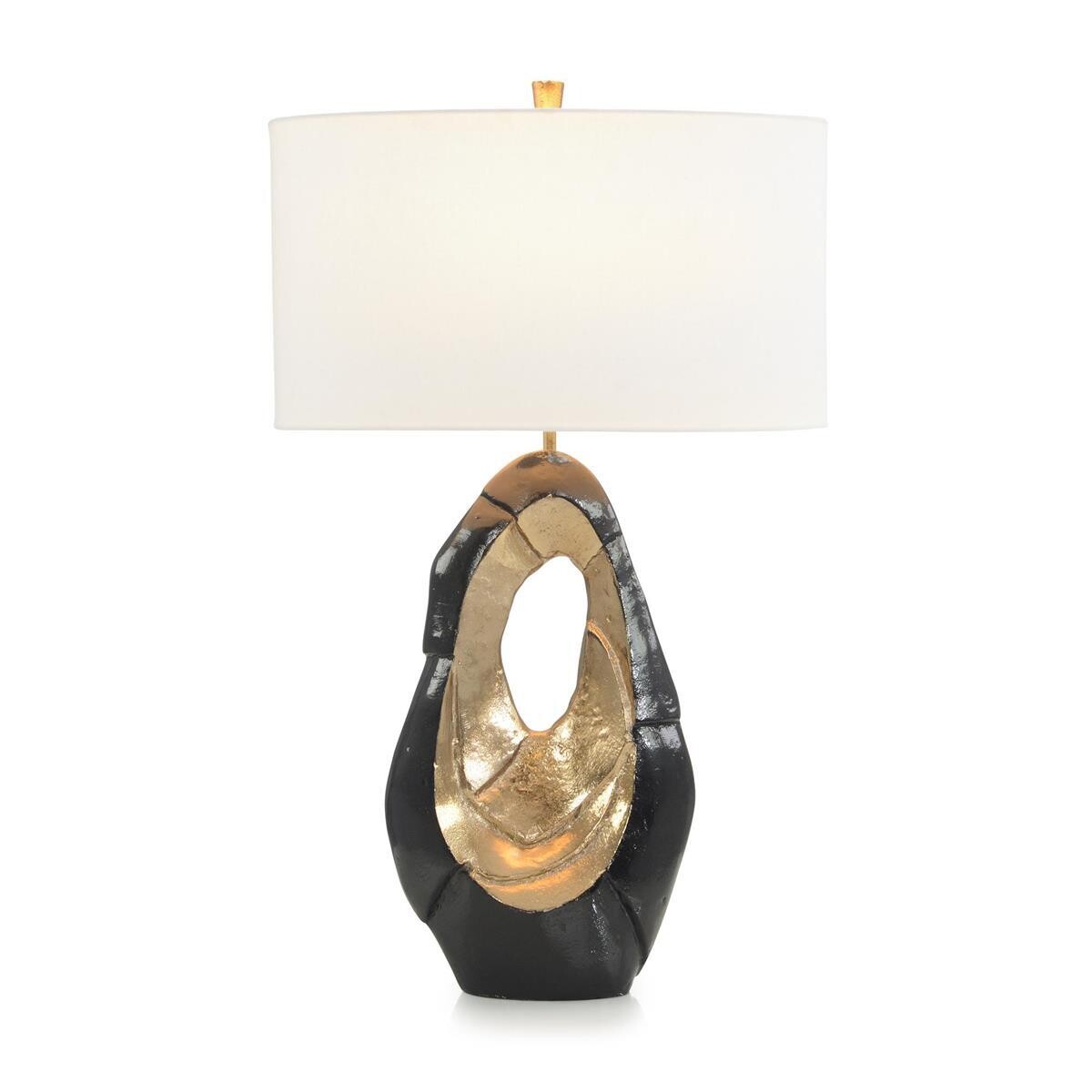 Black and Metallic Gold Sculpture Lamp