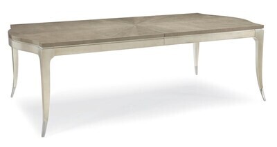 Moonlit Sand and Silver Leaf Rectangular Dining Table