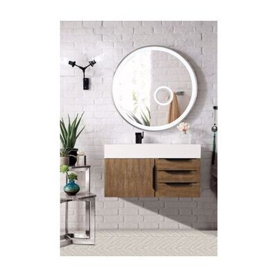 Latte Oak 36" Single Wall Mounted Bathroom Vanity