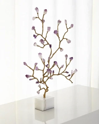 Amethyst and Gold Sculpture Tree