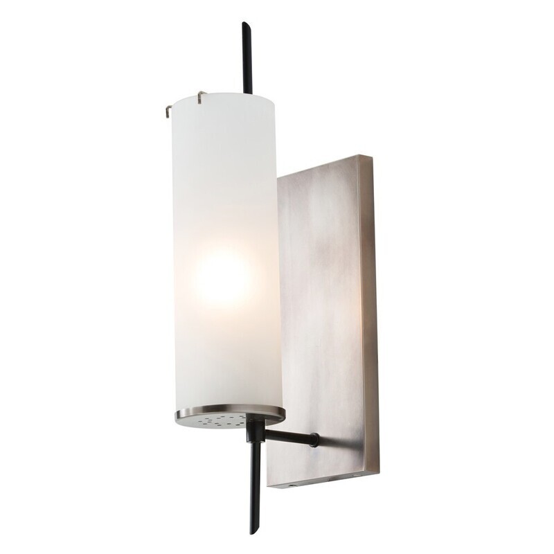 Antique Silver Sconce with Frosted Glass Shade